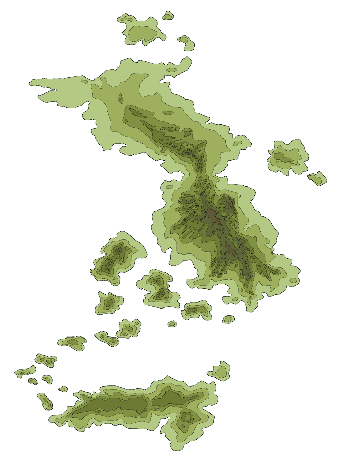 a map of the holy islands with topology